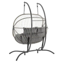 Harrington Rattan + Rope Indoor Outdoor DOUBLE Hanging Chair -Daals Shop 17