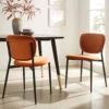 Kelmarsh Set Of 2 Orange Velvet Upholstered Dining Chairs -Daals Shop 20218874