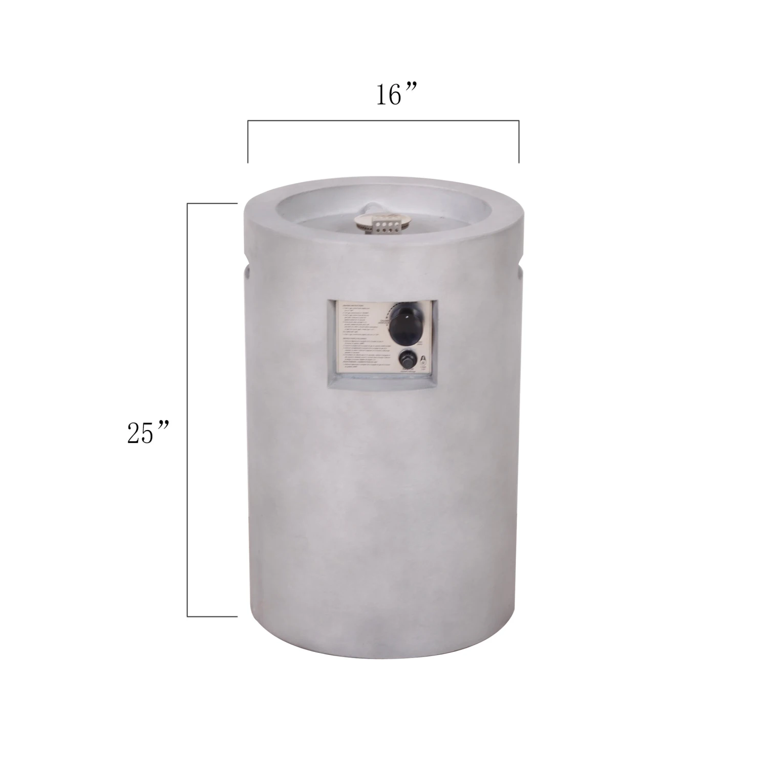 Real Concrete Cylinder 25" (63.5cm) Tall Patio Heater 6 Real Concrete Cylinder 25" (63.5cm) Tall Patio Heater - Image 4