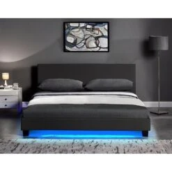 URSA Black PU Leather Bed Frame With LED On Footend 16 URSA Black PU Leather Bed Frame With LED On Footend -Daals Shop 2 d9955399 7541 4785 875a 9b184dc369e9
