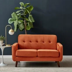 Clarence Sofa Range In Burnt Orange Velvet -Daals Shop 36786699 10ca 4549 9e42 cf05ca77e3da