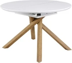 Grenchen Round To Oval 4 To 6-Seater White High Gloss Extendable Dining Table -Daals Shop 71FSETQrUgL. AC SL1500