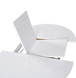 Grenchen Round To Oval 4 To 6-Seater White High Gloss Extendable Dining Table -Daals Shop 71fjS3CEseL. AC SL1500