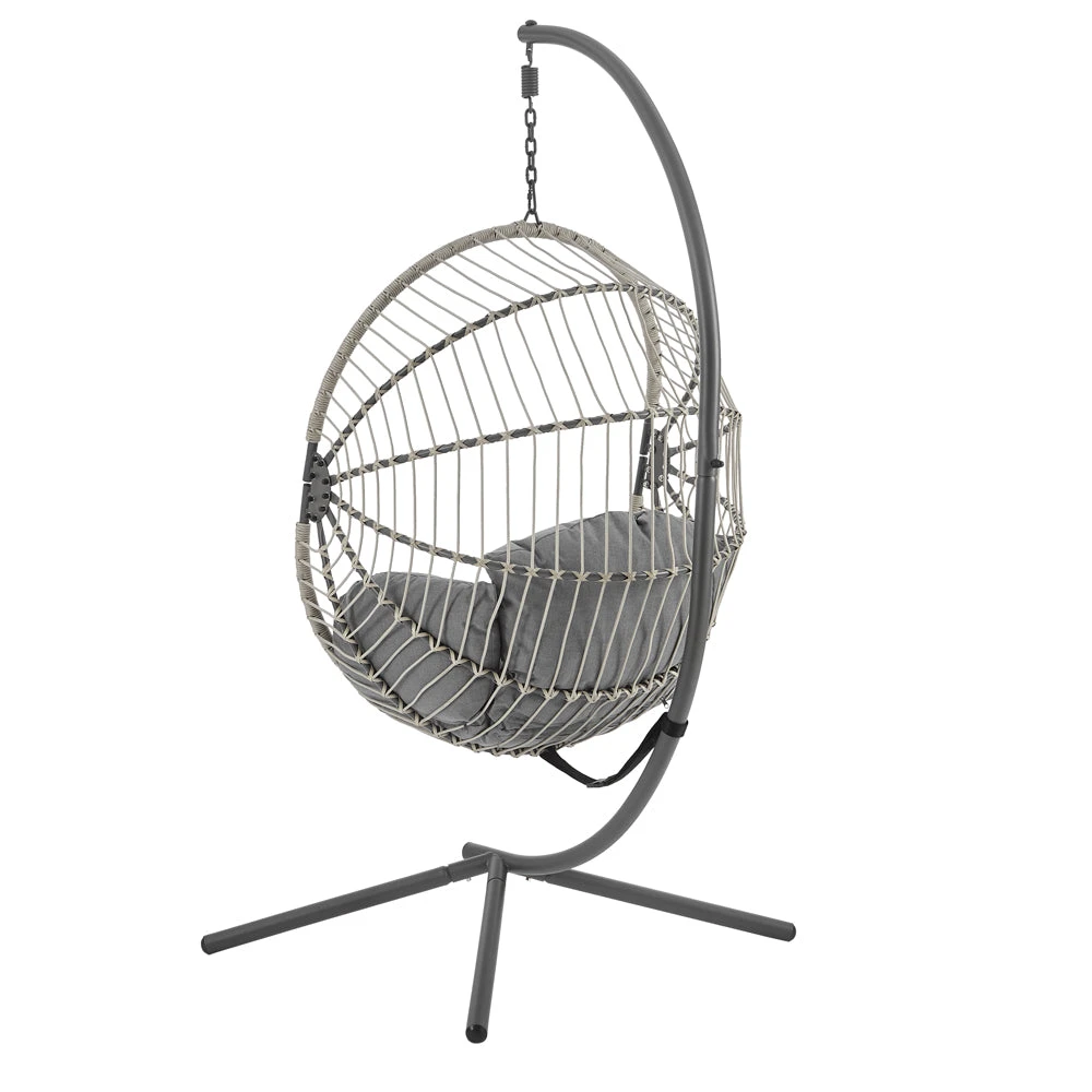 Harrington Rattan + Rope Indoor Outdoor SINGLE Hanging Chair 7 Harrington Rattan + Rope Indoor Outdoor SINGLE Hanging Chair - Image 5