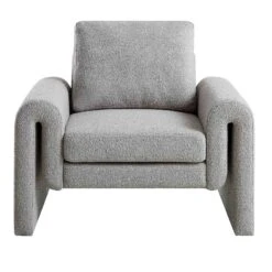 Hampstead Grey Boucle Curved Armchair -Daals Shop ACH 2161 GREY BOUCLE WB1