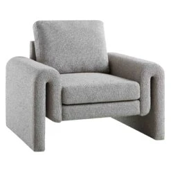 Hampstead Grey Boucle Curved Armchair -Daals Shop ACH 2161 GREY BOUCLE WB2