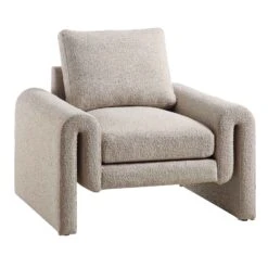 Hampstead Taupe Boucle Curved Armchair -Daals Shop ACH 2161 TAUPE BOUCLE WB1