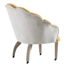 Barnard Scalloped Clam Chair, Mustard Chenille -Daals Shop ACH 2163 MUSTARD CHENILLE WB4
