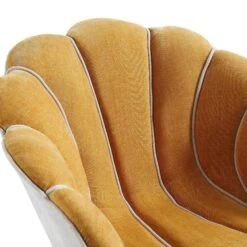 Barnard Scalloped Clam Chair, Mustard Chenille -Daals Shop ACH 2163 MUSTARD CHENILLE detail1
