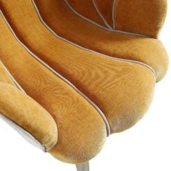 Barnard Scalloped Clam Chair, Mustard Chenille -Daals Shop ACH 2163 MUSTARD CHENILLE detail2