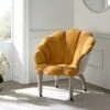Barnard Scalloped Clam Chair, Mustard Chenille -Daals Shop ACH 2163 MUSTARD CHENILLE main