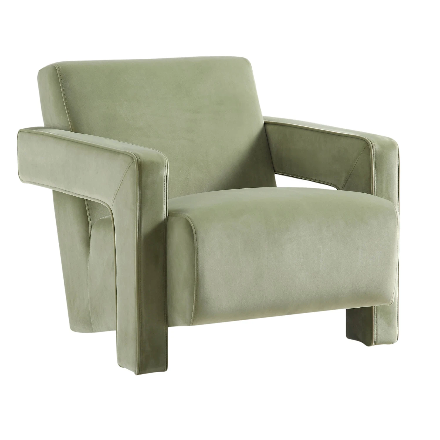 Brompton Sculptural Armchair, Lichen Velvet 8 Brompton Sculptural Armchair, Lichen Velvet - Image 6