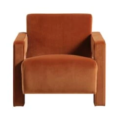 Brompton Sculptural Armchair, Rust Velvet 18 Brompton Sculptural Armchair, Rust Velvet -Daals Shop ACH 2173 RUST VEL WB2