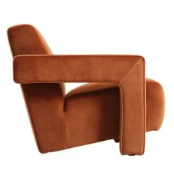 Brompton Sculptural Armchair, Rust Velvet 20 Brompton Sculptural Armchair, Rust Velvet -Daals Shop ACH 2173 RUST VEL WB3