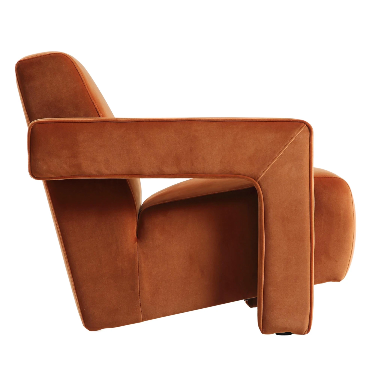 Brompton Sculptural Armchair, Rust Velvet 9 Brompton Sculptural Armchair, Rust Velvet - Image 7