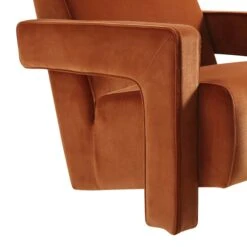 Brompton Sculptural Armchair, Rust Velvet 22 Brompton Sculptural Armchair, Rust Velvet -Daals Shop ACH 2173 RUST VEL detail1
