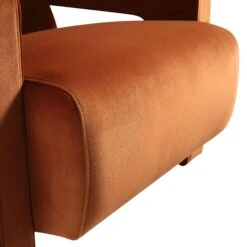 Brompton Sculptural Armchair, Rust Velvet 24 Brompton Sculptural Armchair, Rust Velvet -Daals Shop ACH 2173 RUST VEL detail3