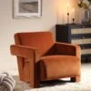 Brompton Sculptural Armchair, Rust Velvet 1 Brompton Sculptural Armchair, Rust Velvet -Daals Shop ACH 2173 RUST VEL main
