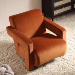Brompton Sculptural Armchair, Rust Velvet 16 Brompton Sculptural Armchair, Rust Velvet -Daals Shop ACH 2173 RUST VEL scene2