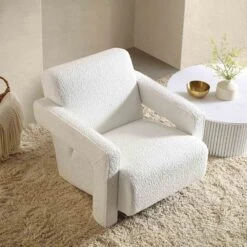 Brompton Sculptural Armchair, White Boucle -Daals Shop ACH 2173 WHITE BOUCLE scene2