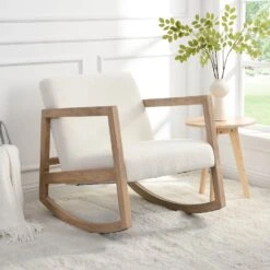 Fyne Ecru Boucle Rocking Armchair