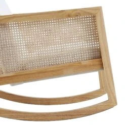 Fyne Ecru Boucle Rocking Armchair With Rattan Armrests 23 Fyne Ecru Boucle Rocking Armchair With Rattan Armrests -Daals Shop ACH 40 ECRU NAT detail4