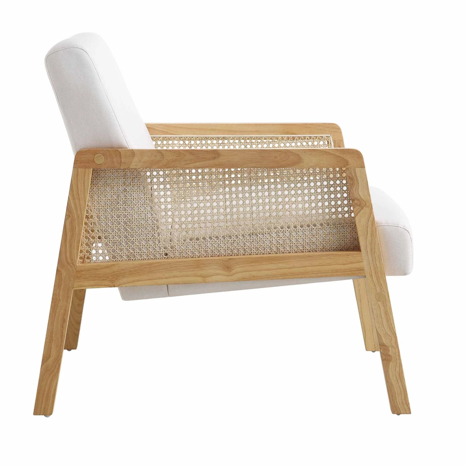 Fyne Beige Fabric Natural Frame Rattan Armchair 8 Fyne Beige Fabric Natural Frame Rattan Armchair - Image 6
