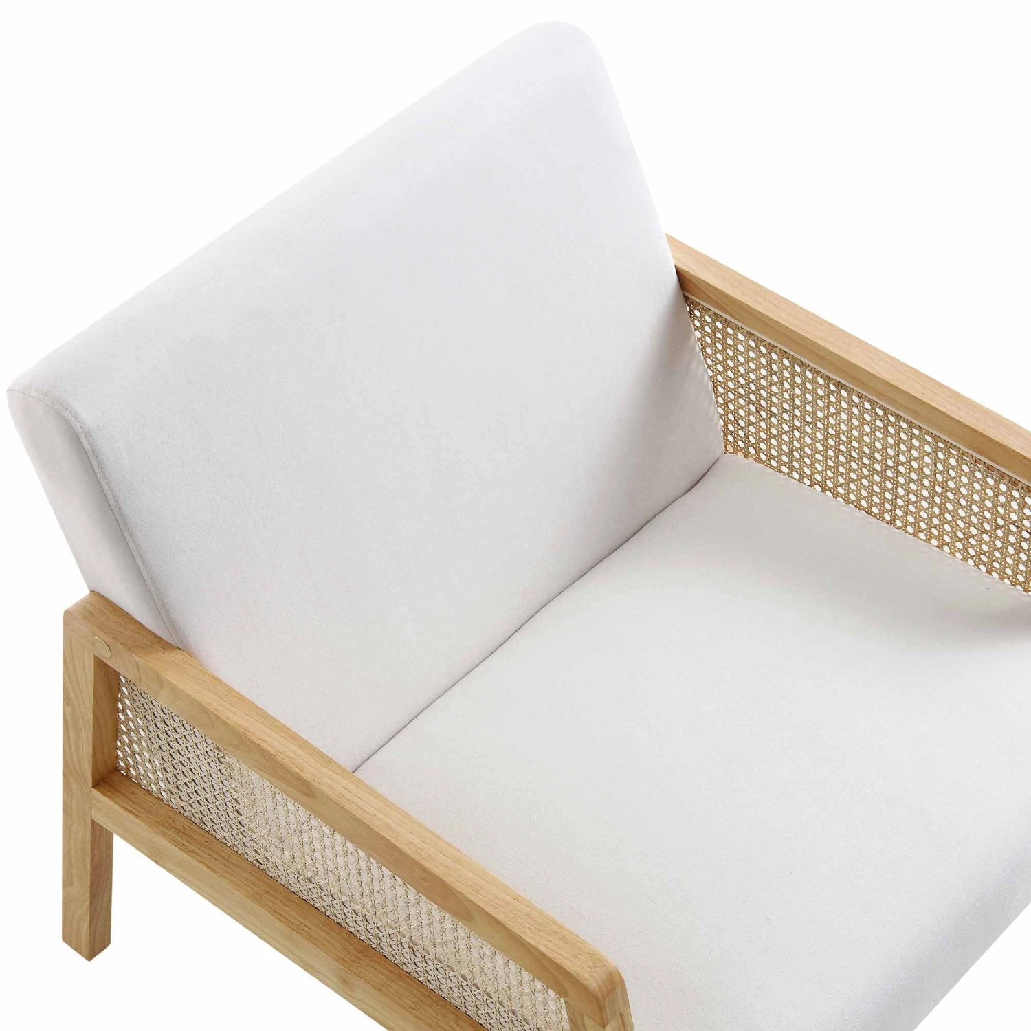 Fyne Beige Fabric Natural Frame Rattan Armchair 11 Fyne Beige Fabric Natural Frame Rattan Armchair - Image 9