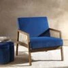 Fyne Navy Blue Velvet Walnut Frame Rattan Armchair 2 Fyne Navy Blue Velvet Walnut Frame Rattan Armchair -Daals Shop ACH 608 NAVYVEL WALN main