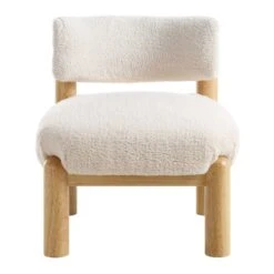 Okja Ecru Sherpa Faux Shearling Accent Chair -Daals Shop ACH 728 WHITE SHERPA WB1
