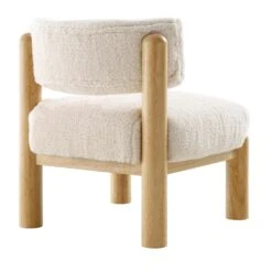 Okja Ecru Sherpa Faux Shearling Accent Chair -Daals Shop ACH 728 WHITE SHERPA WB4