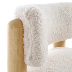 Okja Ecru Sherpa Faux Shearling Accent Chair -Daals Shop ACH 728 WHITE SHERPA detail1