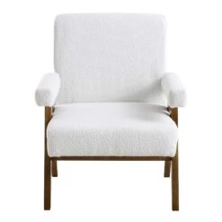 Chinnor White Boucle Accent Chair -Daals Shop ACH 729 WHITE BOUCLE WB1