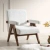 Chinnor White Boucle Accent Chair