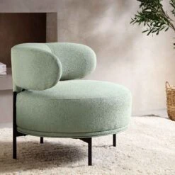 Penn Sage Green Boucle Wing Back Accent Chair 16 Penn Sage Green Boucle Wing Back Accent Chair -Daals Shop ACH 750 GREEN BOUCLE scene2