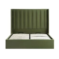 Wilton Moss Green Velvet Ottoman Storage Bed -Daals Shop AH 017 MOSS VEL WB1