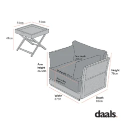 Pedra Rope And Aluminium Outdoor Bistro Set, Grey -Daals Shop ALU ROPEI 1