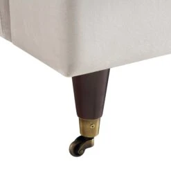 Brigette Beige Velvet Armchair With Antique Brass Castor Legs -Daals Shop AYSF 010 BEIGE VEL 1ST detail4