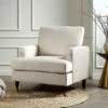 Brigette Beige Velvet Armchair With Antique Brass Castor Legs -Daals Shop AYSF 010 BEIGE VEL 1ST main