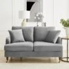 Brigette 2-Seater Grey Velvet Sofa With Antique Brass Castor Legs -Daals Shop AYSF 010 GREY VEL 2ST main