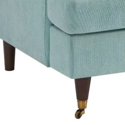 Brigette 2-Seater Mint Soft Brushed Sofa With Antique Brass Castor Legs 19 Brigette 2-Seater Mint Soft Brushed Sofa With Antique Brass Castor Legs -Daals Shop AYSF 010 MINT VEL detail3