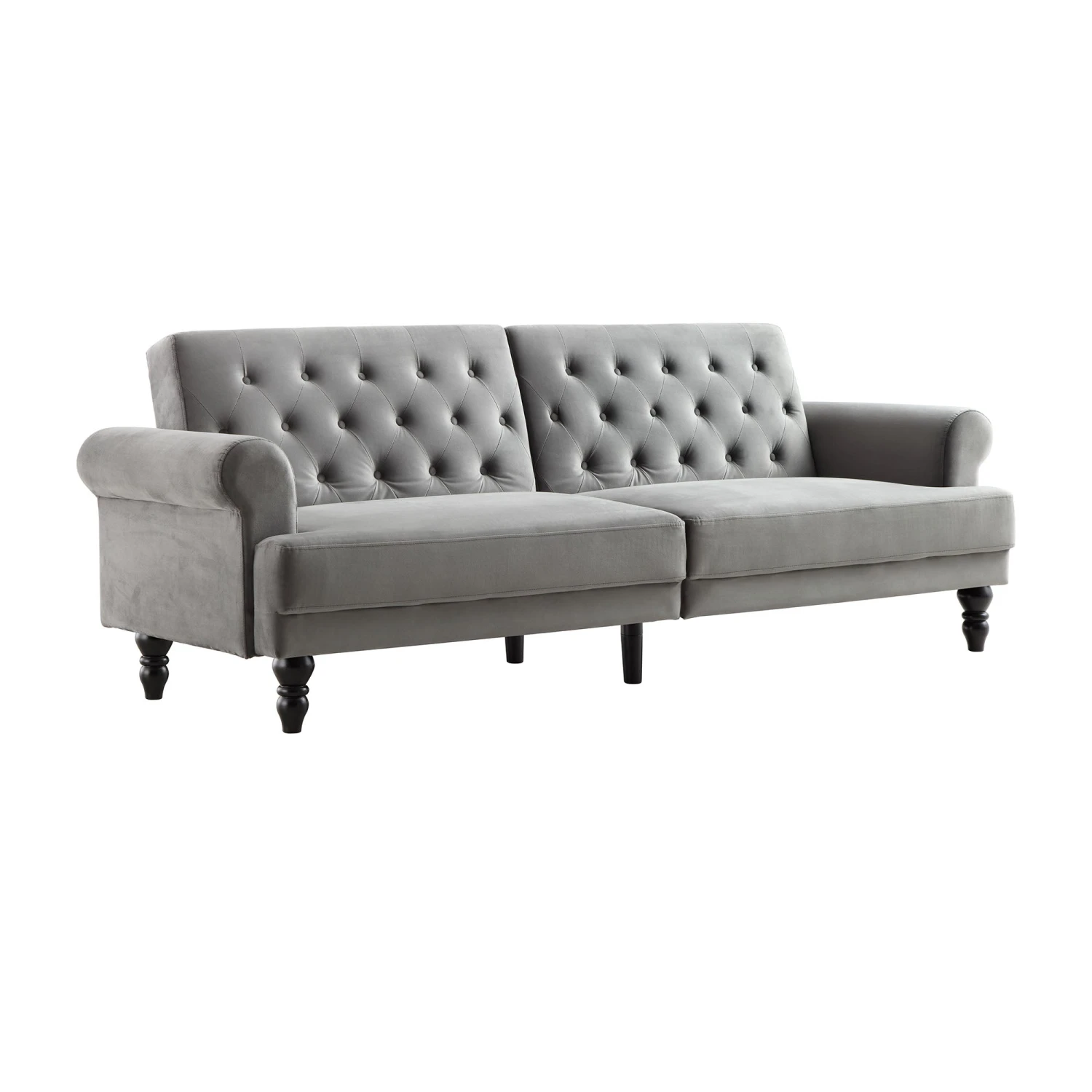Hanney 3-Seater Chesterfield Sofabed In Grey Velvet 7 Hanney 3-Seater Chesterfield Sofabed In Grey Velvet - Image 5