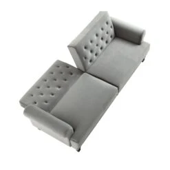 Hanney 3-Seater Chesterfield Sofabed In Grey Velvet 29 Hanney 3-Seater Chesterfield Sofabed In Grey Velvet -Daals Shop AYSF 011 GREY VEL WB4