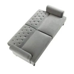 Hanney 3-Seater Chesterfield Sofabed In Grey Velvet 26 Hanney 3-Seater Chesterfield Sofabed In Grey Velvet -Daals Shop AYSF 011 GREY VEL WB5