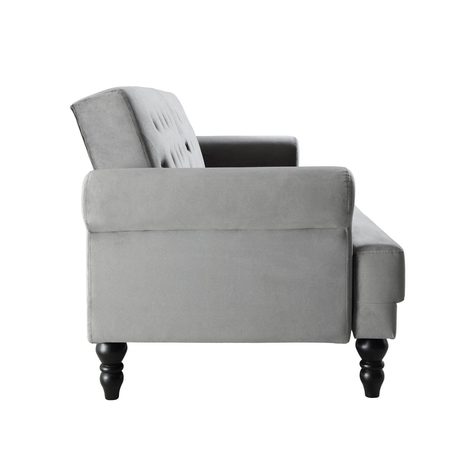 Hanney 3-Seater Chesterfield Sofabed In Grey Velvet 14 Hanney 3-Seater Chesterfield Sofabed In Grey Velvet - Image 12