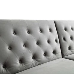Hanney 3-Seater Chesterfield Sofabed In Grey Velvet 34 Hanney 3-Seater Chesterfield Sofabed In Grey Velvet -Daals Shop AYSF 011 GREY VEL detail2
