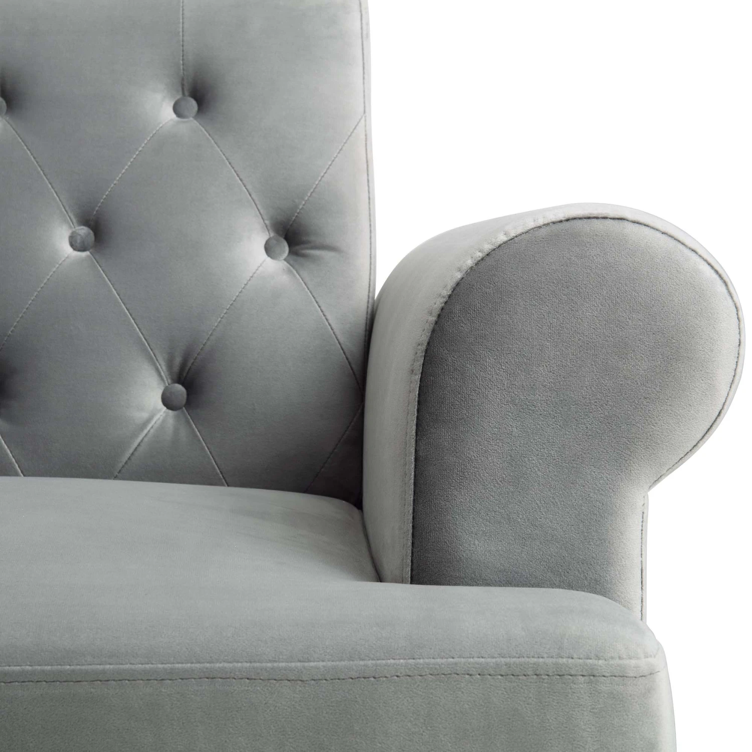 Hanney 3-Seater Chesterfield Sofabed In Grey Velvet 18 Hanney 3-Seater Chesterfield Sofabed In Grey Velvet - Image 16