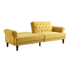 Hanney 3-Seater Chesterfield Sofabed In Mustard Yellow Velvet 32 Hanney 3-Seater Chesterfield Sofabed In Mustard Yellow Velvet -Daals Shop AYSF 011 MUSTARD VEL WB3