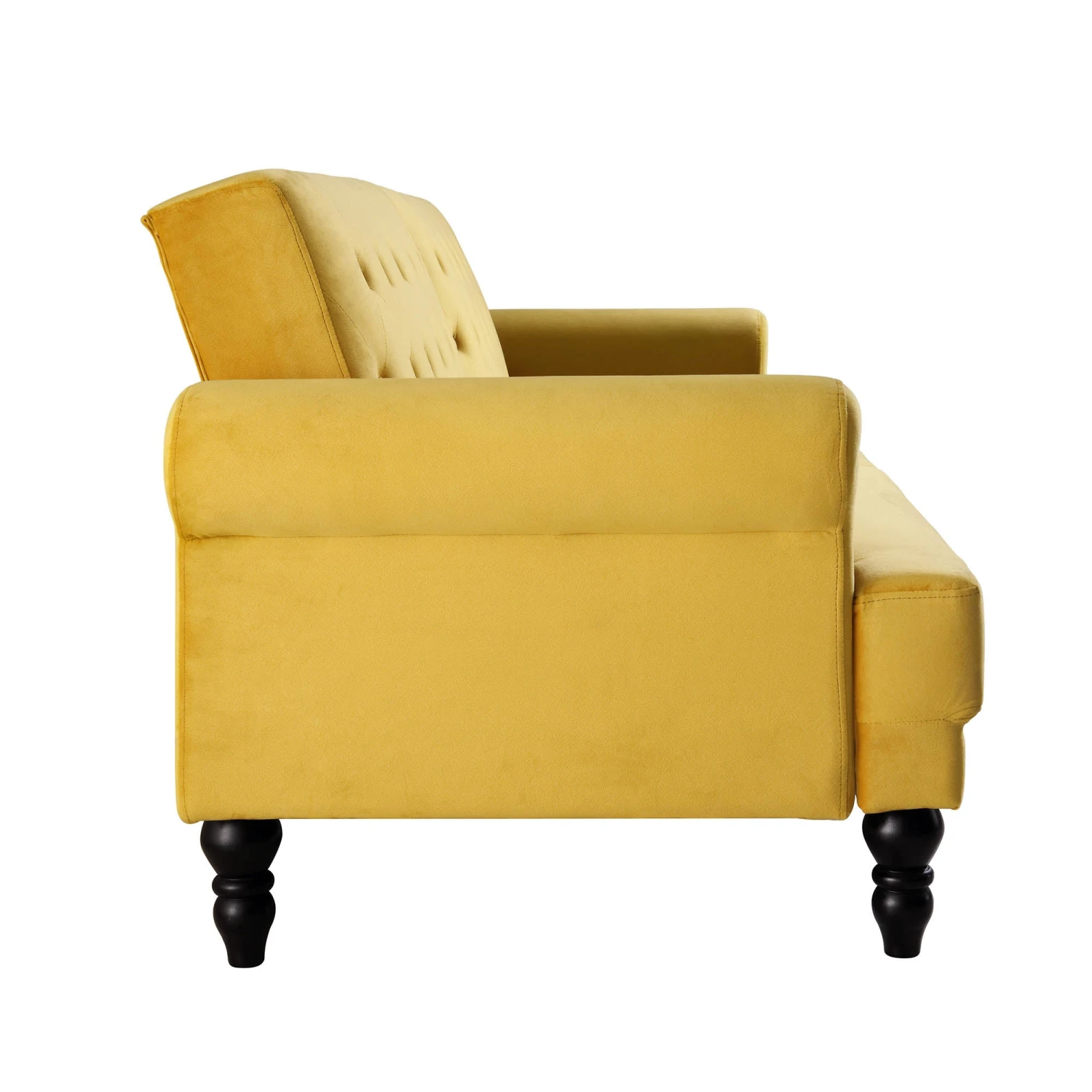 Hanney 3-Seater Chesterfield Sofabed In Mustard Yellow Velvet 17 Hanney 3-Seater Chesterfield Sofabed In Mustard Yellow Velvet - Image 15