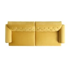 Hanney 3-Seater Chesterfield Sofabed In Mustard Yellow Velvet 35 Hanney 3-Seater Chesterfield Sofabed In Mustard Yellow Velvet -Daals Shop AYSF 011 MUSTARD VEL WB8